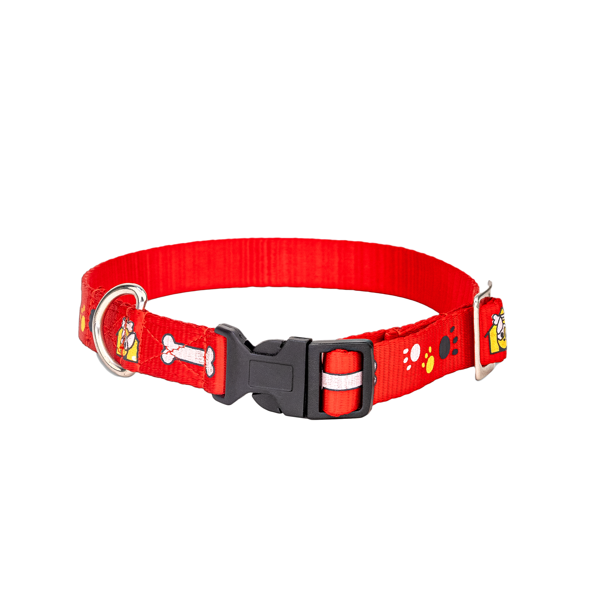 Adil’S Nylon Paw Print Dog Collar with Adjustable Quick Release Buckle & D-Ring for Leashes